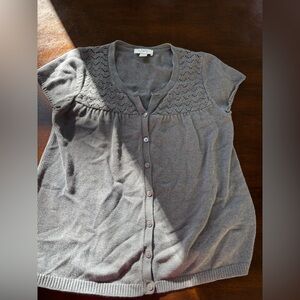 LOFT Gray V-Neck Sweater